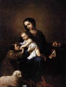 Francisco de Zurbaran Virgin Mary with Child and the Young St John the Baptist Spain oil painting artist